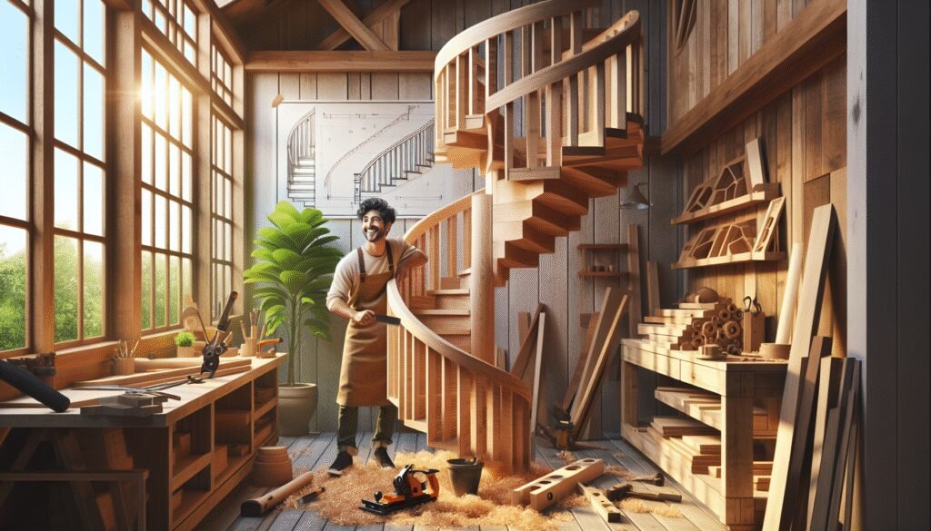 cómo hacer una escalera de caracol de madera